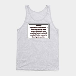 Adhd question answers warning label Tank Top